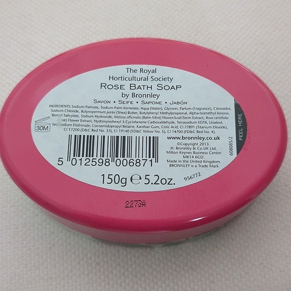Bronnley Fine English Rose Bath Guest Soap NEW hostess gift tin 5.2 oz - Picture 5 of 6